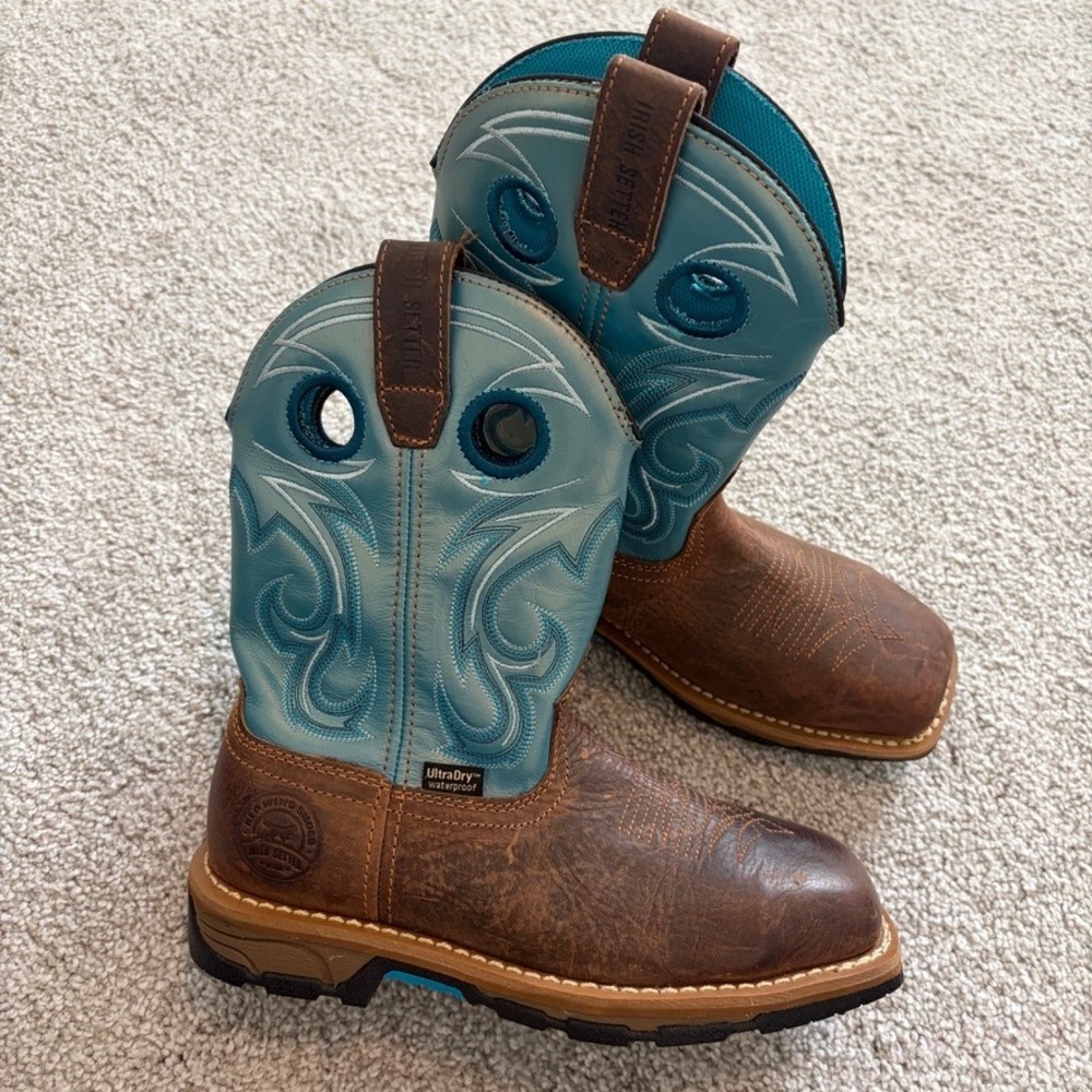 Irish Setter Red Wing Marshall 83220 Brown‎ Turquoise Waterproof Work Boots 6B